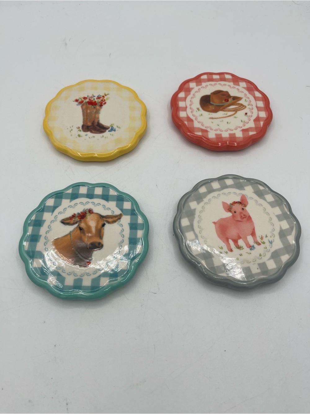 The Pioneer Woman Farmhouse Ceramic Stoneware Coaster Set